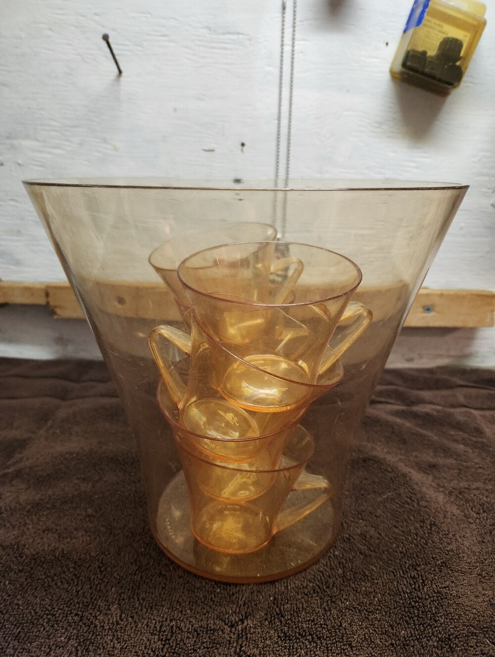 Vintage 1970s Kayser West Germany Plastic Punch Bowl With Matching Cups